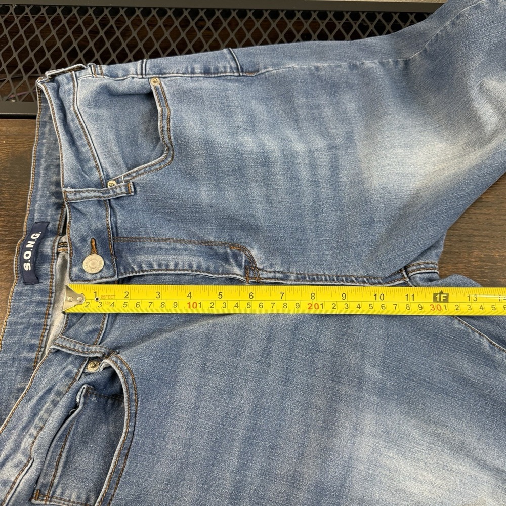 S.O.N.G Skinny Jeans Womens 15/32 Blue Distressed Stretch Denim Mid Rise Raw Hem - Picture 12 of 12